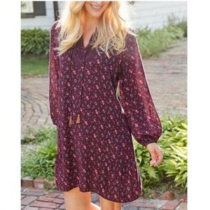 Matilda Jane Moments Floral Boho Crochet Tassle Rayon Dress M